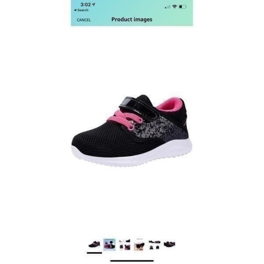 Black pink‎ toddler gym shoe 6 new